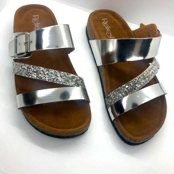 Belt Buckle Glitter Sandals - Picture 16 of 16